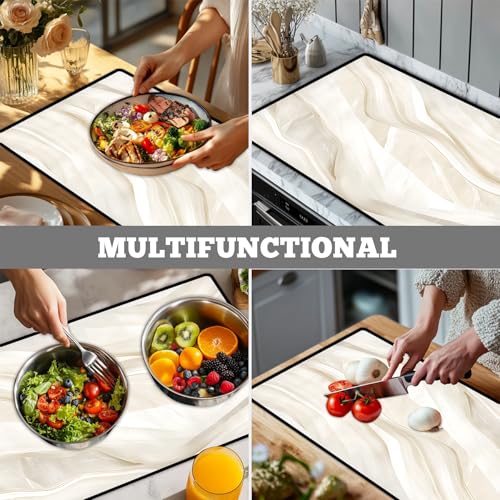 AOHMPT 23.6x19.7in Non-Slip Washer & Dryer Top Cover Mat Marble Pattern