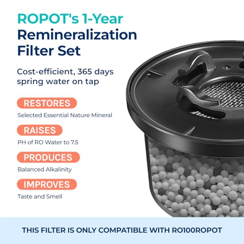 Bluevua Dual-Pack Remineralization Water Filters - 1 Year Supply, Compatible with RO100ROPOT