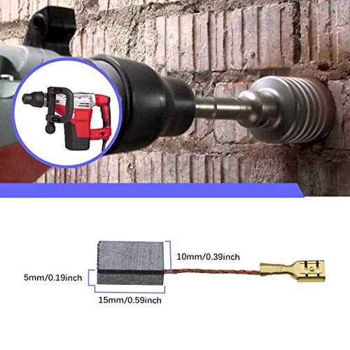 Create idea 2 Pairs Carbon Brushes 15x10x5mm Compatible with Milwaukee Drill SB2E85 DME1300 Grinder AG1200 AG1200-125 Hammer BH2600R BH2600RX2 Polisher Wall Chaser MFE1305 MFE1500/0, 1200W