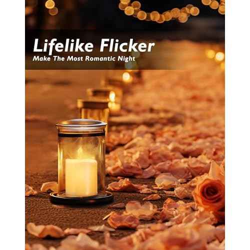 Homemory 24Pack Flickering Flameless Votive Candles,200+Hour Electric Fake Candles,Battery Operated LED Tealight for Wedding,Outdoor,Table,Halloween,Christmas Decor(Warm White,Battery Included)
