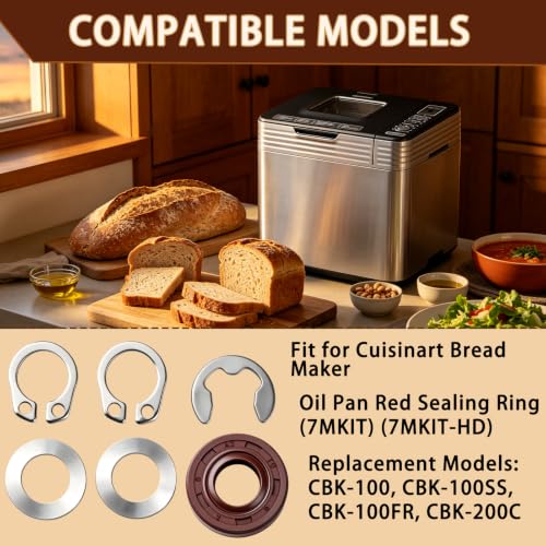 Heavy Duty Pan Seal Kit CBK-100 for Cuisinart Bread Maker – 6PCS Replacement Parts