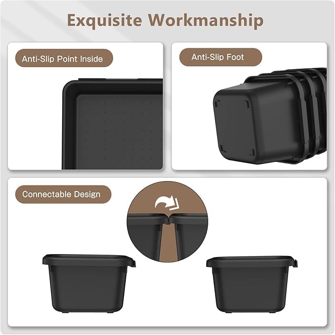 A-LuGei 100pcs Tool Box Organizer Tray Set, 6 Sizes - Black