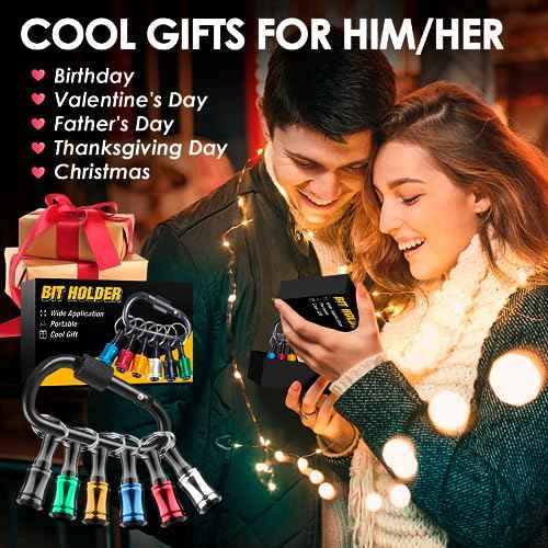 Tools for Men Bit Holder Tool Gifts for Men Gifts Christmas 1/4 Hex Shank Socket Screwdriver Drill Bit Holder Keychain Impact Driver Extension Bar Cool Stuff Gadgets Gifts for Dad Who Have Everything