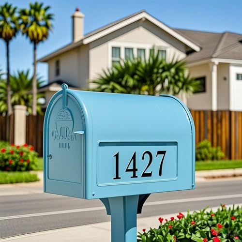 Wavamawa 2-Inch Black Letter Stickers - Waterproof Vinyl Alphabet & Number Decals, Mailbox & Signage