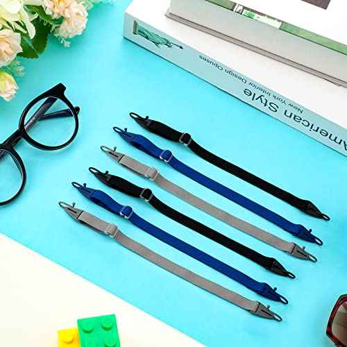 Oudain 6 Pack Kids Glasses Strap Adjustable Sunglasses Lanyard Eyeglass Holder Strap Around Neck Eyeglass Band for Sports(Simple Color)