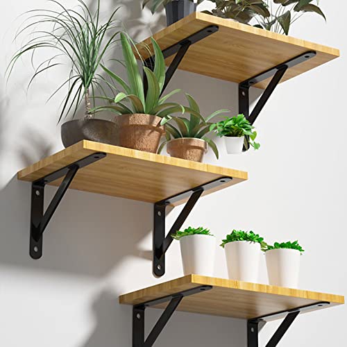 Medach Black Heavy Duty Shelf Brackets 16 x 10 Inch - 2 Pairs
