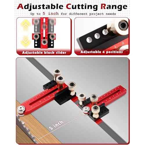 Thin Rip Jig Table Saw Jig Guide ? Fits 3/4 x 3/8", 1/4 x 3/8¡± T Slots, Woodworking Jig for Quick Thin Wood Strip Cuts on Table Saws, Band Saws, Router Tables