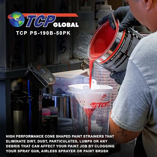 TCP Global 190 Micron Ultra-Fine Paint Strainer Tips - Pack of 50