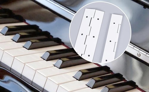 [2-Pack] 6-Inch White 304 Stainless Steel Piano Hinges,Heavy Duty 0.05-Inch Thick Continuous Hinges,2-Inch Open Width,Ideal for Modern Cabinet Doors, Display Cases & Furniture Hardware