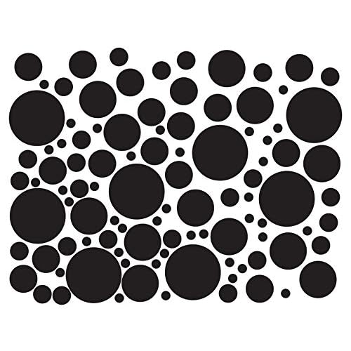 Polka Dot Wall Decals Decorative Art Bedroom Living Room (110 Circles) Easy Peel Black Polkadots Stickers