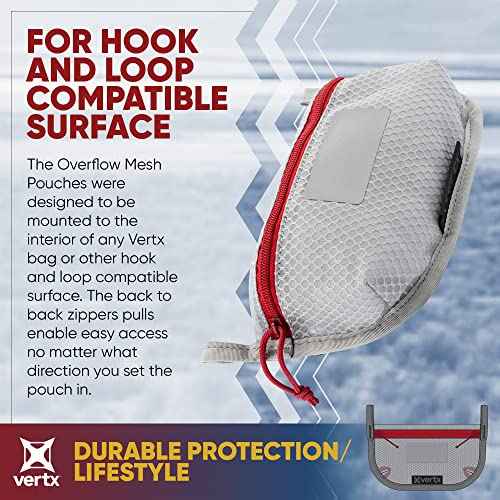 Vertx Overflow Pouches, Mesh Zipper Pouch for Tactical Gear, Backpack Accessories, Storage of Cables, Tool Kits, EDC Survival