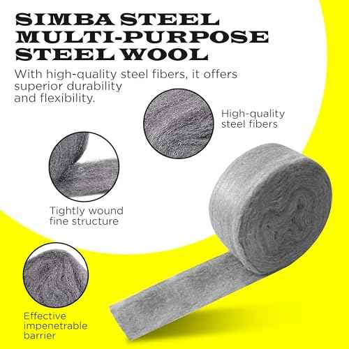Wool for Mice Control - 1 Pack 3" x 16Ft Steel Wool, Hole and Gap Filler, Protect Home & Garage, Pipeline, Vent, Keep Mice Away 1pc 3x16ft