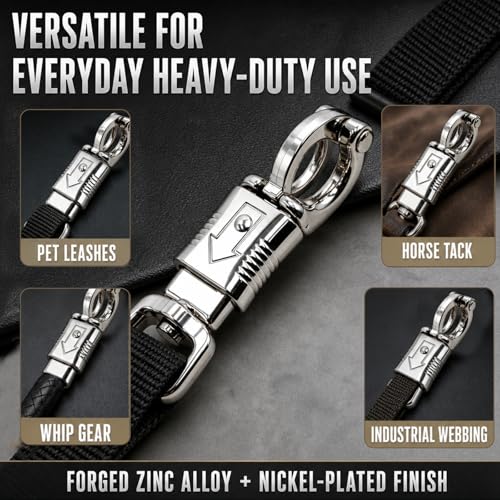 2 Pcs Nickel Plated Quick Release Panic Snaps for Pet, Horse, Marine, Leather Craft