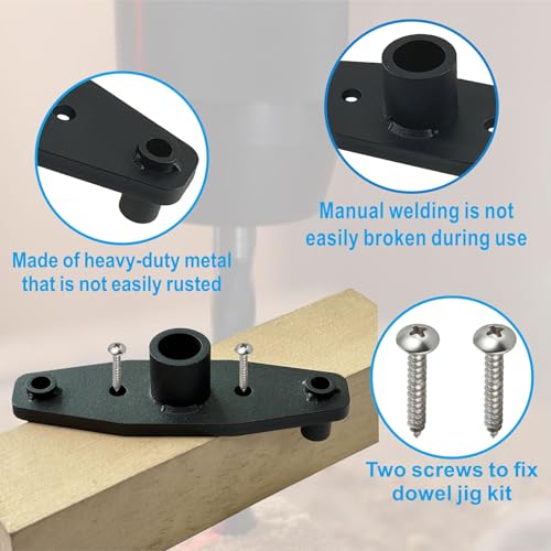 Dowel jig Kit Floating Shelf Bracket Drill Guide Woodworking for Straight Hole 1/2 Inch Drill Bit Self Centering Doweling Drill Jig for Invisible Shelf Brackets Hardware