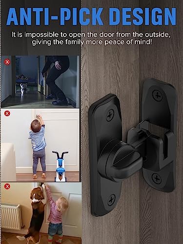 MeBantoo Black 1PC 90/180 Degree Barn Door Lock Privacy Security Latch