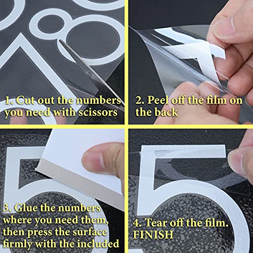 4 Inch Reflective Mailbox Numbers Stickers - 5 Sets of 0-9 for Outdoor Use