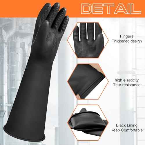 Upgraded Chemical Resistant Glove Safety Work Long Gauntlets£¬Reusable Heavy Duty Long Rubber Gloves 22" 18" 14"