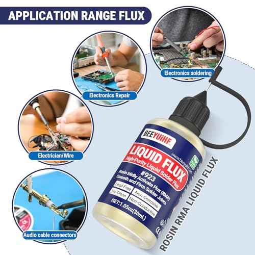 Liquid Solder Flux Dropper, Liquid Soldering Flux, No Clean Liquid Flux, Electrical Liquid Rosin Flux Solder, Liquid Flux Soldering Squeeze Bottle (30 mL/1.05Oz.)
