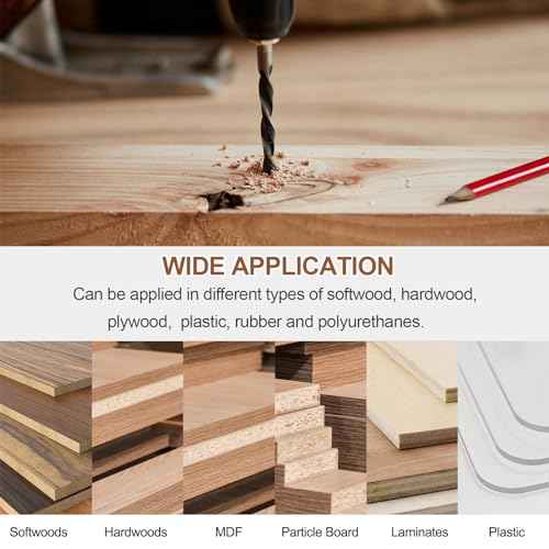 HARFINGTON 10pcs Brad Point Drill Bits 5mm (3/16") Dia Straight Round Shank Metric Brad Point Spiral Twist Drill Bits for Softwood Hardwood Plywood Plastic Rubber, Silver Tone