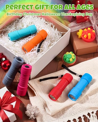 EverBrite 6-Pack Mini 9-LED Flashlights with Batteries - Assorted Colors, Compact & Durable