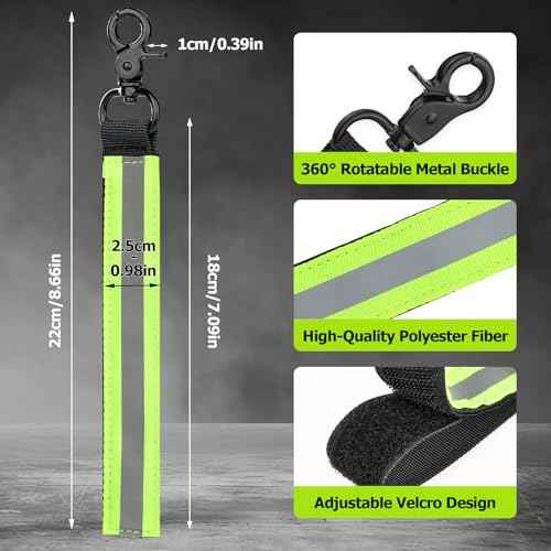 Firefighter Glove Strap, 2 Pcs Heavy Duty Adjustable Safety Strap with Reflective Trim for Turnout Gear Glove, Durable Firefighting Gear Accessories for Firefighter with High Visibility Design