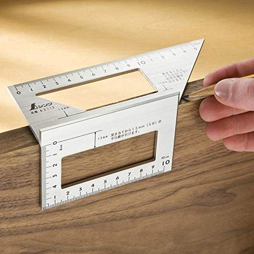 Rockler 45/90 Degree Layout Miter Gauge – Aluminum Gauge for Accurate 45° & 90° Layout