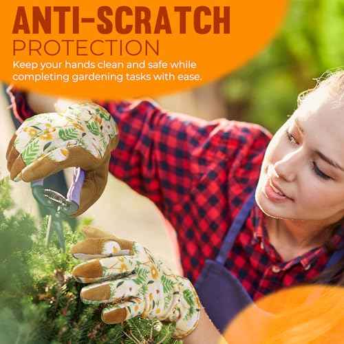 HANDLANDY Women Safety Work Gloves Utility Touch Screen Working Grip Glove for Yardwork Gardening Breathable Mechanic Gloves