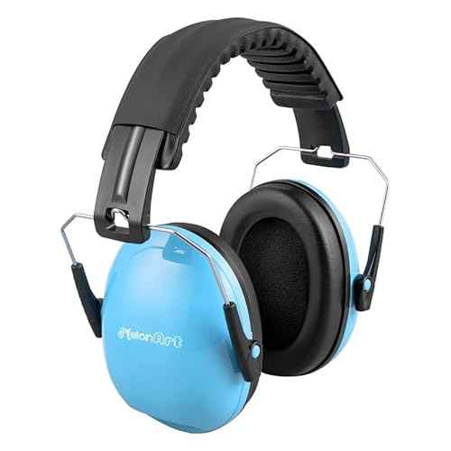 MelonArt Kids Ear Protection Earmuffs Safety Hearing Protection Headphones Noise Reduction for Autism Sensory Kids Chirldren (Black Blue)