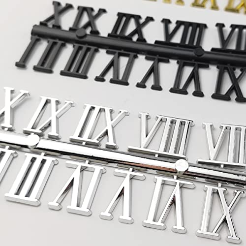 DIY Clock Numerals Kit - Gold, Silver, Black Arabic & Roman Numbers for Wall Clocks