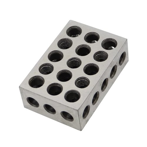 Nakkaa Ultra Precision 1-2-3 Blocks Set with Screw Matched Pair 23 Holes .0001" Squareness Hardened Steel 1"x2"x3" Blocks Set Setup Blocks Industrial Tools w/Plastic Case