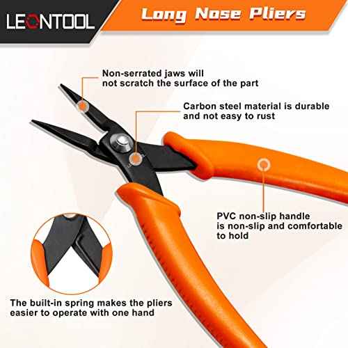 5-Inch Long Nose Pliers Specialty Pointed Nose Tweezer Nose Pliers 1mm Diameter Tip Mini Needle Nose Chain Nose Pliers Flat Smooth Jaw Precision Pliers Jewellery Making Tool