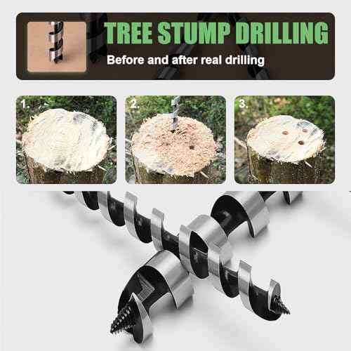 1/4 x 13.8 inch Auger Drill Bit for Wood,Hex Shank Ship Auger Bit for Soft Wood, Hard Wood, Plastic, Composite Materials and DIY Projects