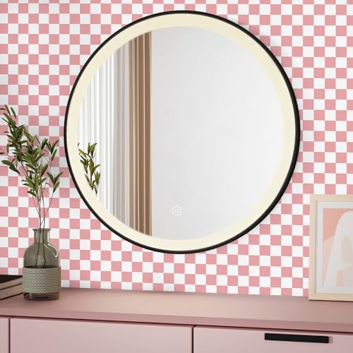 Amiya Pink Checkered Peel and Stick Wallpaper, 17.3 x 120 Inches - Vintage Mosaic Contact Paper