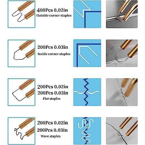 1400PCS Plastic Welding Kit with Storage Box, 6 Different Shapes Plastic Welder Staples