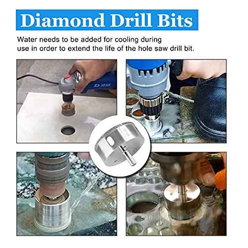 Luomorgo 75mm/3 inch Diamond Hole Saw, 1.1 inch Cutting Depth Diamond Diamond Drill Bits for Glass Ceramic Marble Porcelain Tile Granite Quartz Gemstone