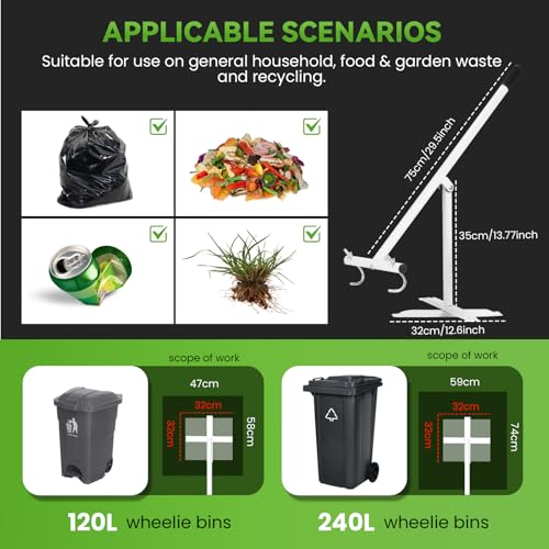 Manual Trash Compactor for 120L Wheelie Bins - Outdoor Yard Waste Crusher