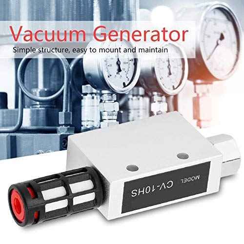 Vacuum Generator CV-10HS Pneumatic Air Exhaust Valve with Vacuum Ejector, Compressed Pneumatic Air Exhaust Vacuum Generator