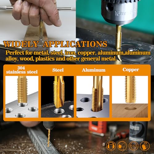 M6x1.0 Tap and 5.0mm Drill Bit Kit, M2 HSS Metric Drill and Tap Set, Combination of Drill and Tap Kit for Metal