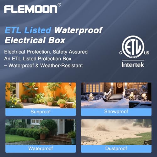 Flemoon Large Outdoor Waterproof Electrical Box 12.5x8.5x5 inch Black Weatherproof Outlet Cover