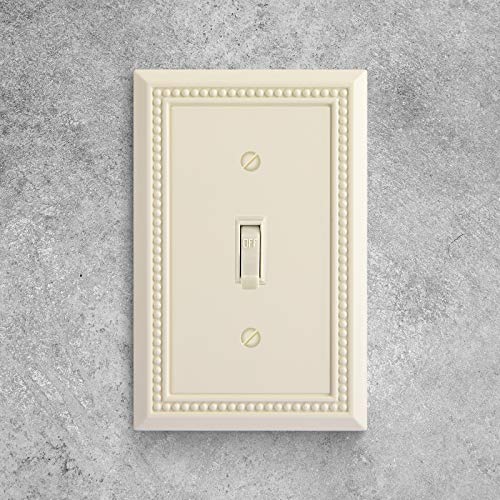 Henne Bery Sunken Pearls Decorative Wall Plate Light Almond Single Toggle 2PK