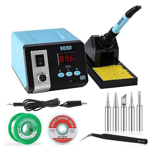 75W Soldering Station, LAKIX Digital Soldering Iron Kit with Precise Heat Control (122¢µ to 896¢µ), ¡ÆC/¨¬F Conversion, Auto Sleep & Calibration Support for Home Appliance and DIY Repairs
