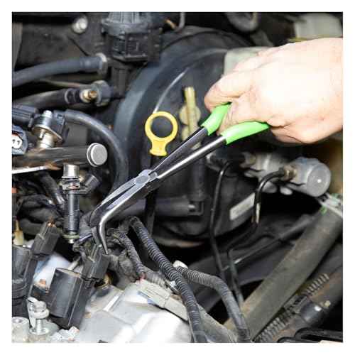 OEMTOOLS 22623 Angled Needle Nose Pliers 11", 90¡Æ Long Needle Nose Pliers, Rust Resistant, Heat-Treated Steel Construction, Automotive, Construction, and Jewelry Making Tools