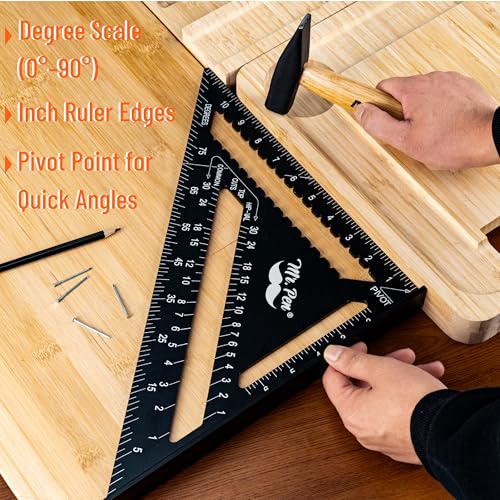 Mr. Pen 12-Inch Aluminum Rafter Square for Roofing & Woodworking