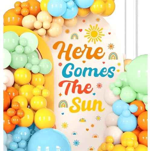 Here Comes The Sun Backdrop Decals Son Baby Shower Arch Stickers Gender Reveal Party Decorations For Arch Balloon Decor Welcome Oh Baby Sign Decal Boy First Birthday Party Supplies