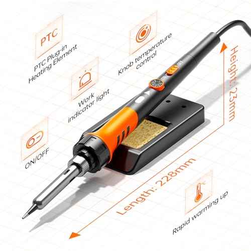 Soldering Iron Premium Kit, 60W Soldering Gun with Ceramic Heater, 12-in-1 Soldering Tool, Adjustable Temperature 200 to 450¡ÆC, Includes Soldering Iron Tip, Solder Wire, Pump and Paste
