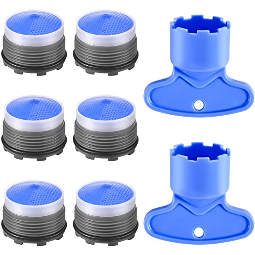 WeeVeni M18.5 Faucet Aerator Replacement Pack 6pcs for Kitchen & Bathroom Sink Flow Restrictor with Key Tool