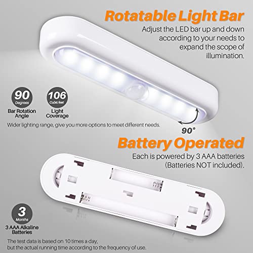 Star-Spangled 7” Motion Sensor Indoor LED Night Lights 3 Pack, Cool White, AAA Battery Powered