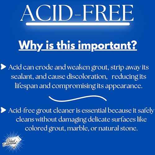 Black Diamond Ultimate Grout Cleaner: Best Cleaner for Tile,Ceramic,Porcelain, Marble Acid-Free Safe Deep Cleaner & Stain Remover for Even The Dirtiest Grout. (1-Quart/1-Brush)