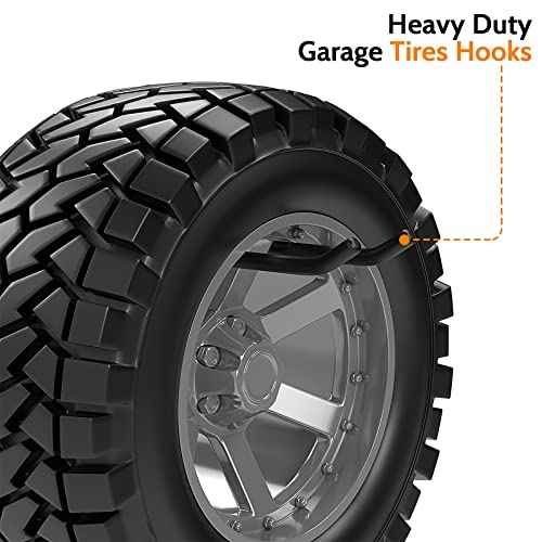 2PCS Racks for chairs,12.4 inch Garage Hooks,Heavy Duty Hooks,Wall Mount Garage Hooks,Hanger for Garage Wall,Heavy Duty Storage Hangers,Organizer to Chairs,Power Tools,Garden Tools,max 120lb.