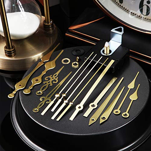 Mudder Gold 2 Pcs Clock Replacement Mechanism with 5 Pairs of Hands - DIY Repair Kit